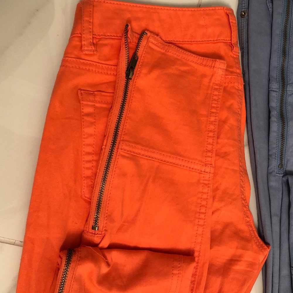 TWO pairs (Blue & Bright Orange) Spring Pants - Picture 3 of 3